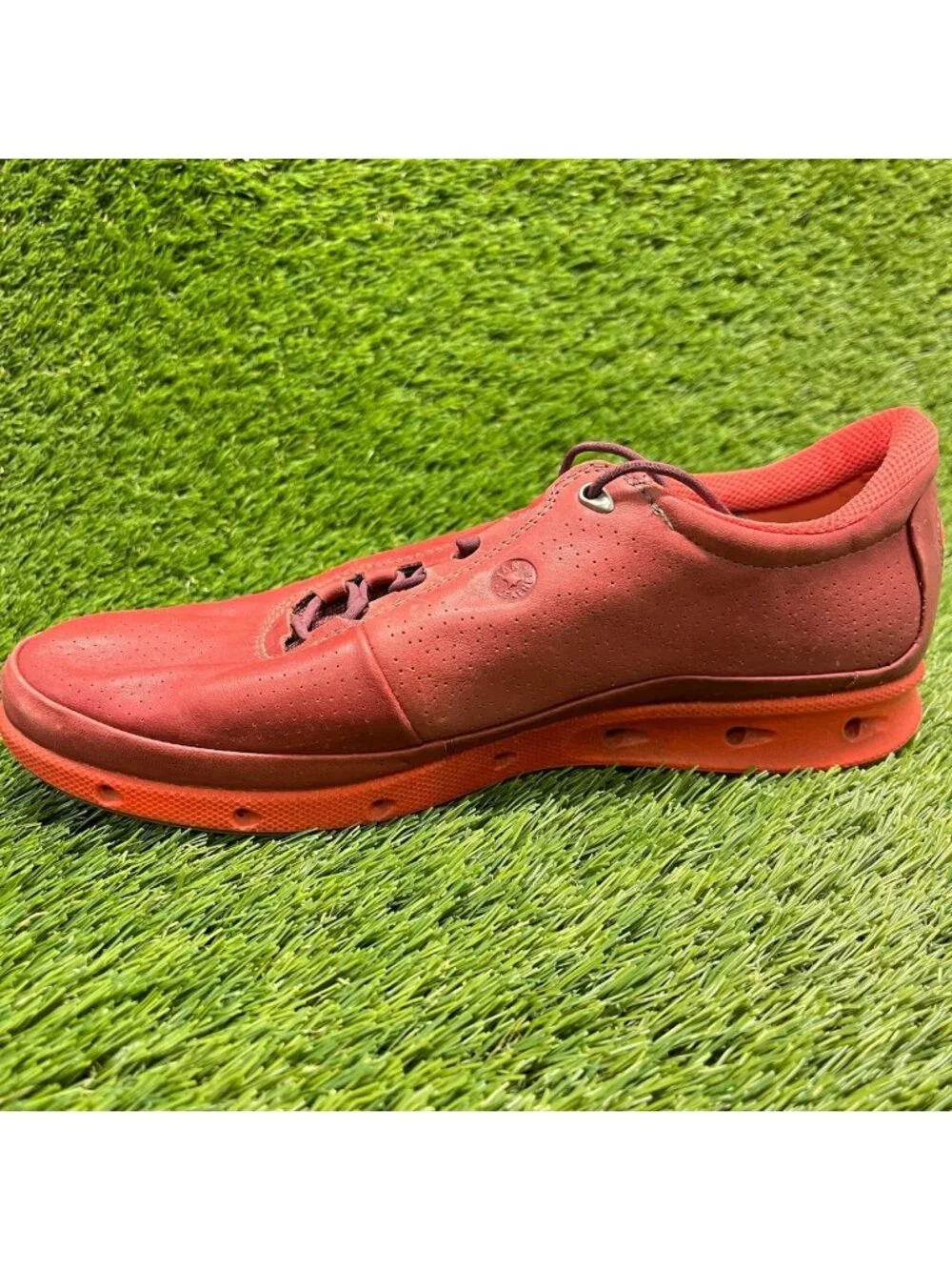 ECCO Cool GTX Womens Size 9 Red Orange Athletic Leather Lace Up Goretex Shoes